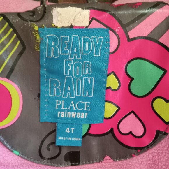Children's Place Rain Coat Size 4T Rainwear Jacket Ready for Rain Pink Cupcake - Picture 15 of 16